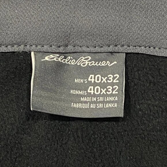 Eddie Bauer Fleece Lined Tech Pants Mens 40 x 32 Black Water Repellent Insulated - Picture 12 of 13